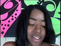 Pretty ebonie gives her lover blowjob before fucking.